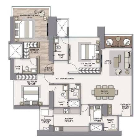 3 BHK Flat For Sale in Darvesh Quettawalla Residency